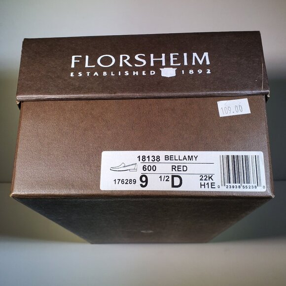 VINTAGE MENS FLORSHEIM BELLAMY LOAFERS...MADE IN ITALY...NEW IN ORIGINAL BOX main image 5